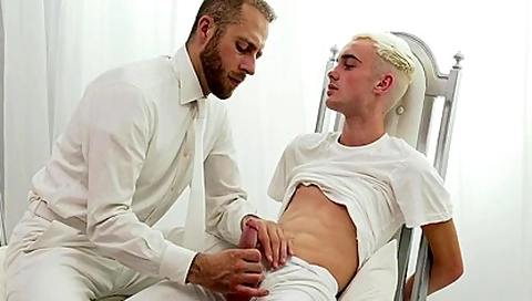Horny Twink Missionary Jerked Off By Priest Step daddy