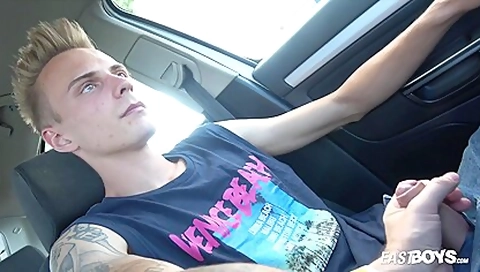 Handjob In The Car